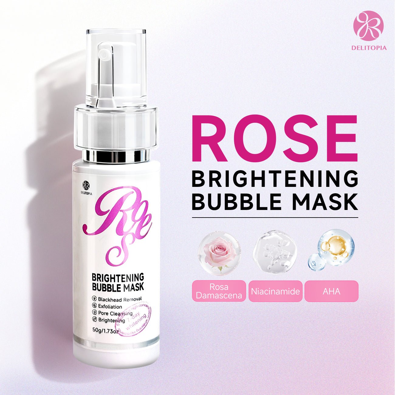 3-IN-1 ROSE BRIGHTENING BUBBLE MASK